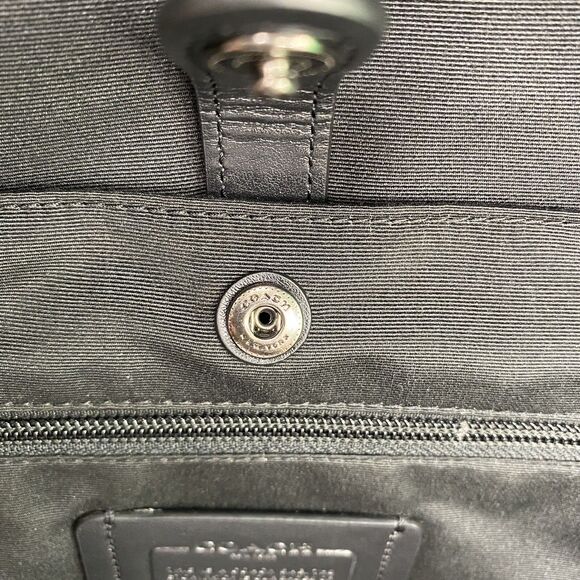 Auth COACH West Slim Backpack In Signature Canvas F78756 Beige/Black - Picture 11 of 16